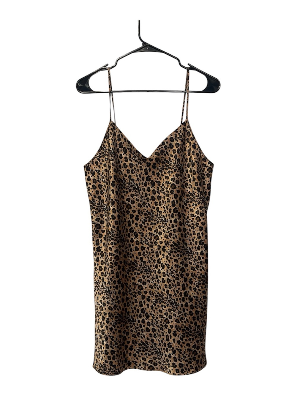 Leopard Print Slip Dress - Gold and Black